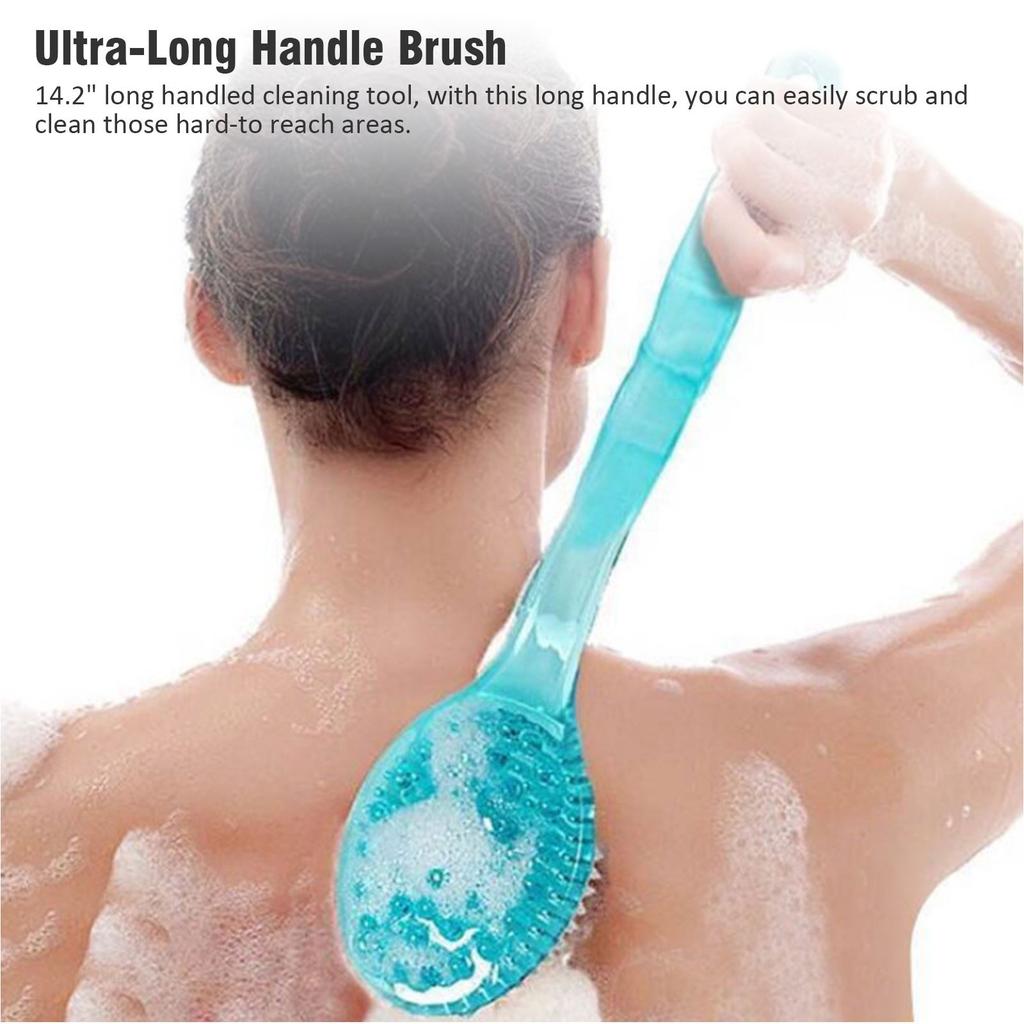 Long Handle Bath Brush for Body Scrubbing and Exfoliating with Soft Bristles and Ergonomic Grip for Shower and Bath Use