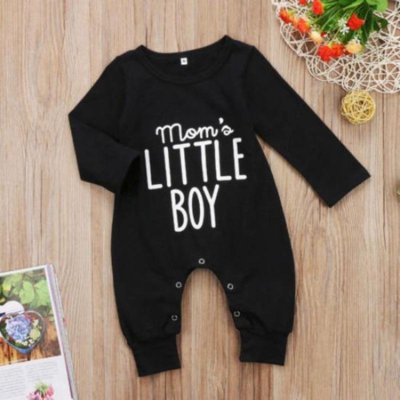 Fashion Newborn Toddler Infant Baby Boys Romper Long Sleeve Jumpsuit Playsuit Little Boy Outfits Black Clothes