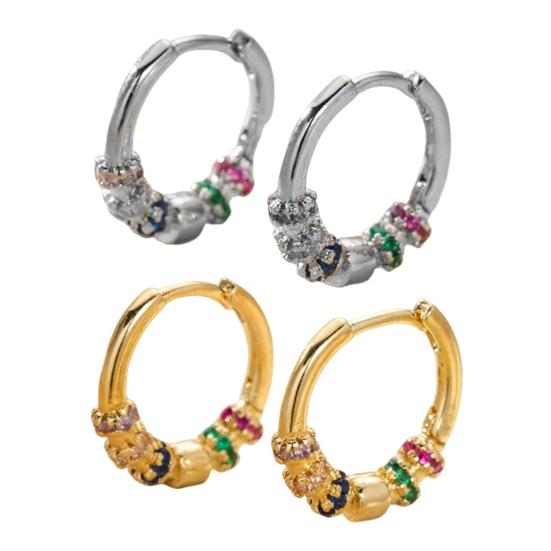 1 пара женских сережек-обнимашек, полированные разноцветные цветочные кубические цирконии, маленькие обручи для ушей, легкие металлические украшения для ежедневного ношения, свиданий, вечеринок