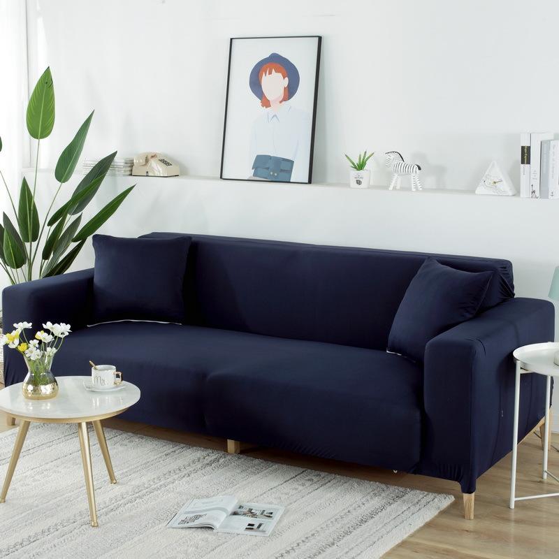 Молочный шелк, однотонный эластичный интегрированный чехол для дивана, всесезонный плотный нескользящий чехол для дивана