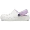 Classic Baya Lined Fuzz Strap Clog 'White Lila' Unisex (The Plush Part Is Not Removable)