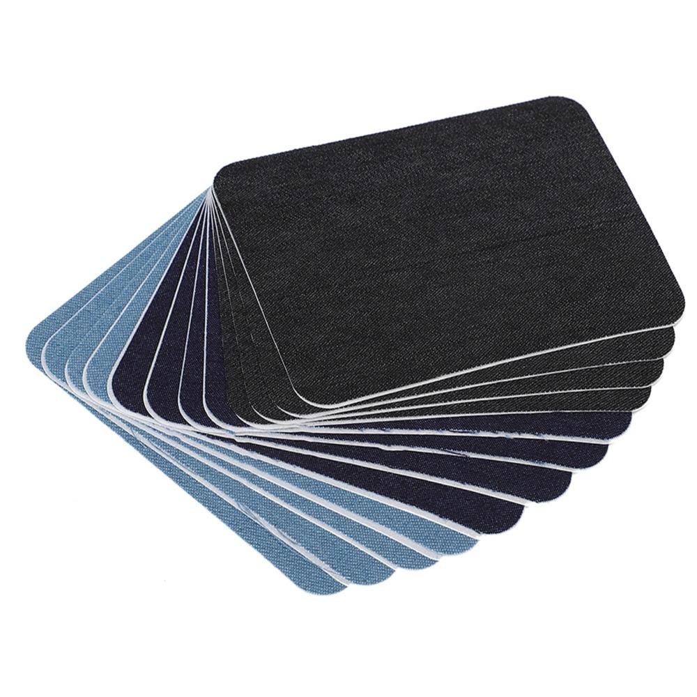 12pcs Square Shape Iron-on Patches Premium Quality Fabric Repair Patches For Clothing