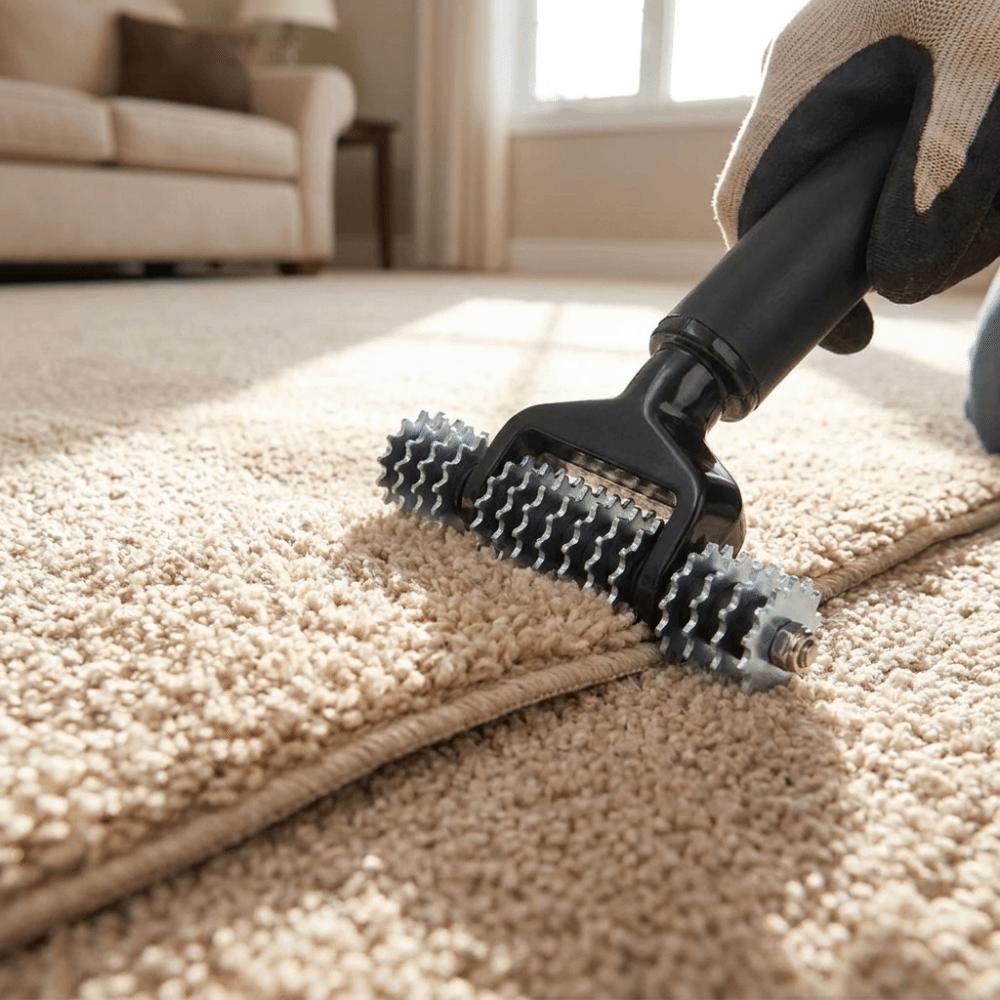 Solid Metal Wheel Carpet Seam Roller Serrated Toothed Roller DIY Home Carpet Laying