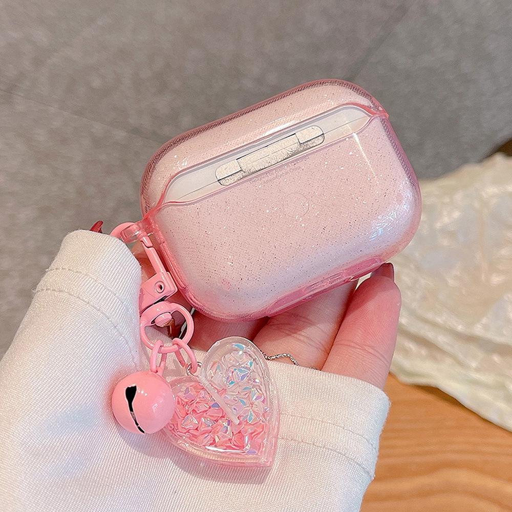 AirPods pro1 блестящее сердце кристалл яблоко 1-го поколения чехол для Bluetooth-гарнитуры для AirPods 1 /1/1P