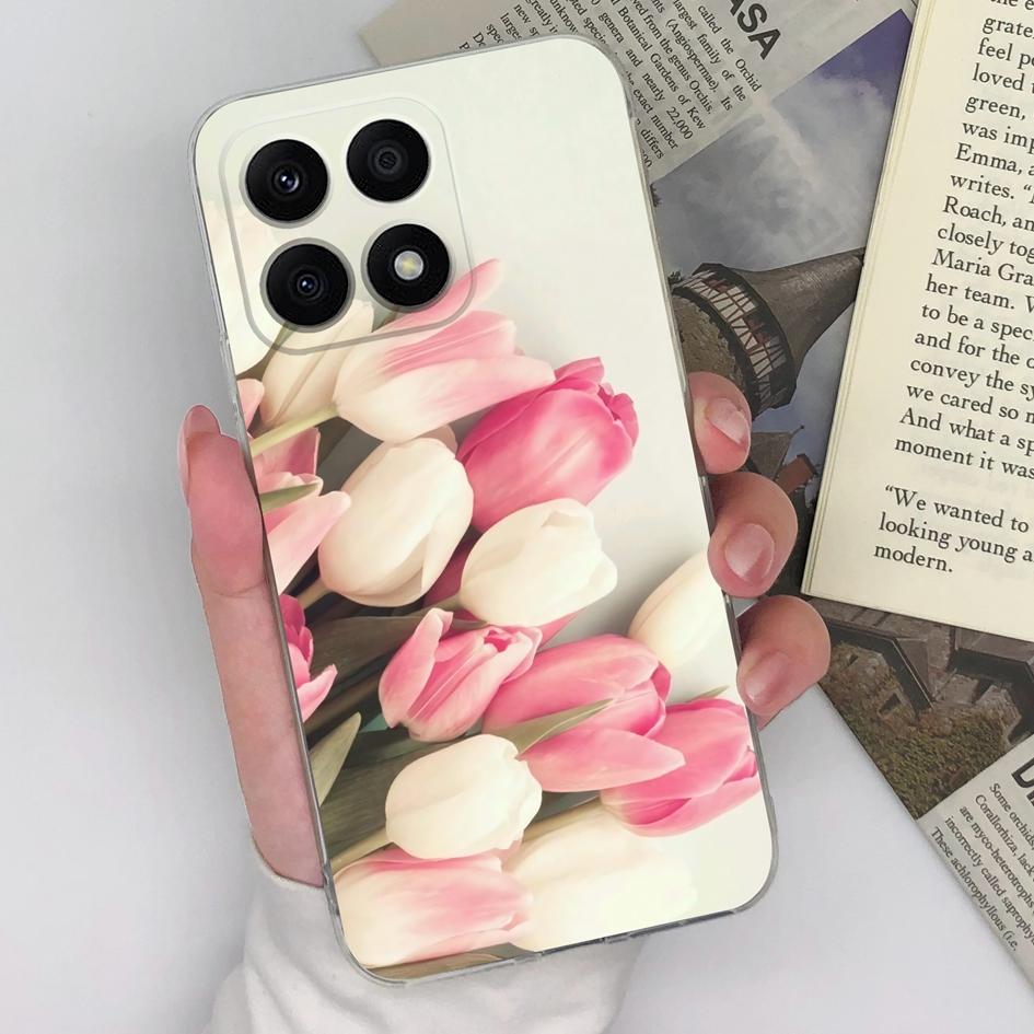 Чехол для телефона Honor Magic5 Pro 9S 9X Pro 20S 30S X8a X7a 8A Pro, задняя крышка, прозрачный противоударный мягкий силиконовый чехол с бабочкой и цветком для Honor, бампер