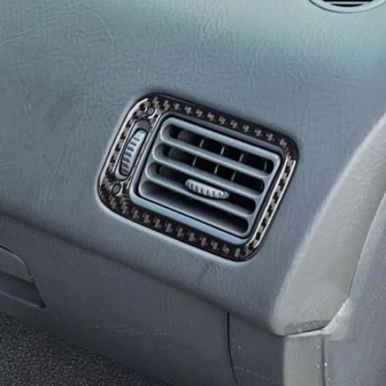 Real Carbon Fiber Dashboard Side Air Vent Outlet Cover For Honda Civic 1996-2000