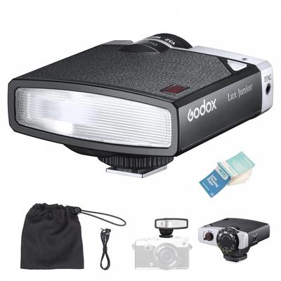 Godox Lux Junior Retro Camera Flash Clip-on Strobe GN12 6000K Фокусное расстояние 28 мм Speedlight Совместимость с Sony Canon Nikon Fuji Olympus