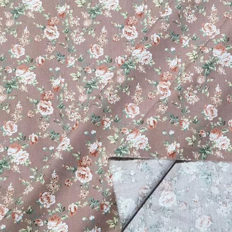 160x100см Хлопковый твил с винтажным принтом "Розы" для DIY постельного белья, ручной работы, скатерти, декора, лоскутного шитья