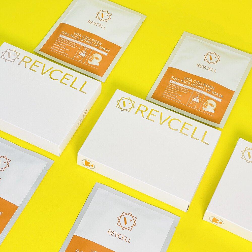REVCELL Подтягивающая маска для всего лица, эластичная коллагеновая маска Vita, 5 листов.