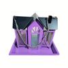 Vibrant Red Metal Bird Feeder House - Triple Feeding Station with Weather-Resistant Design, Attracts Cardinals, Sparrows
