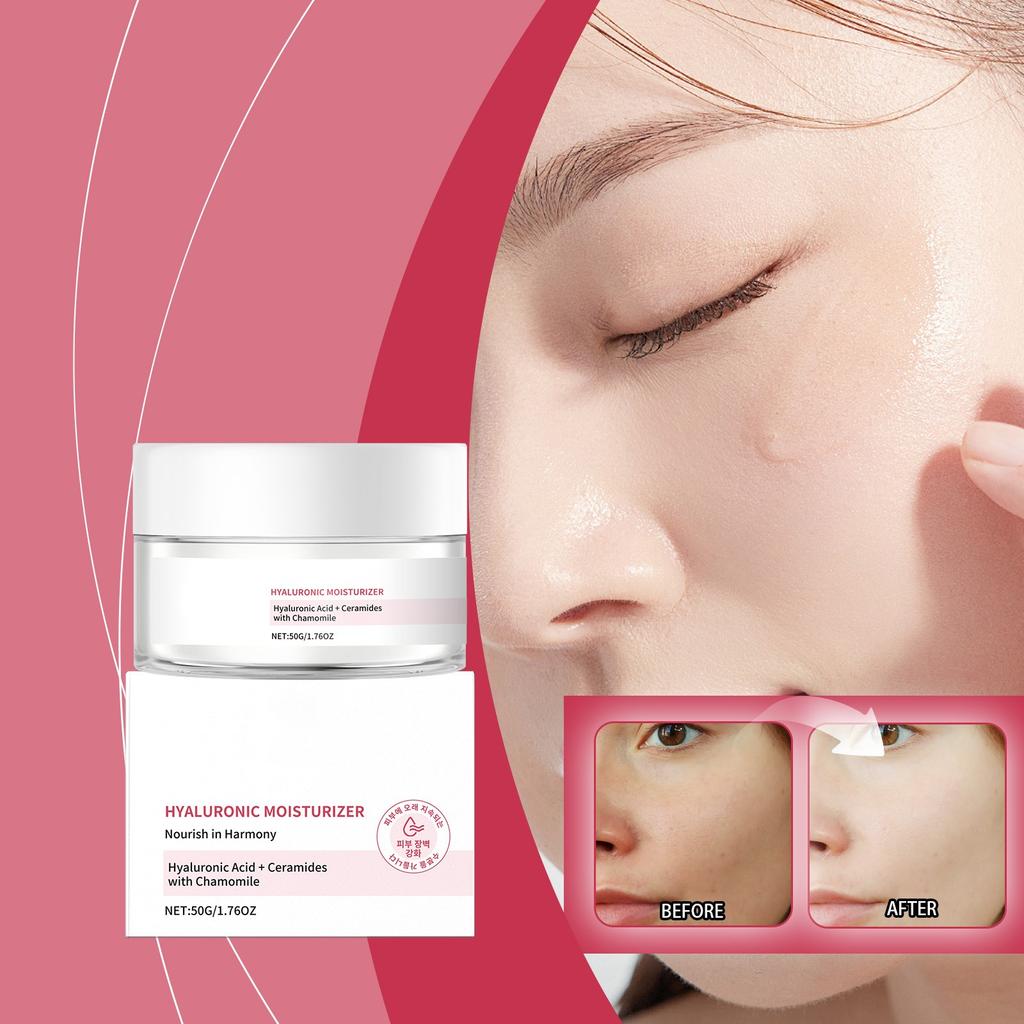 Гиалуроновый увлажняющий крем увлажняет кожу и защищает кожный барьер для молодой и энергичной кожи