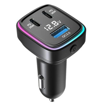 61 Вт восьмицветная подсветка автомобильное зарядное устройство USB быстрая зарядка автомобильный адаптер 3 порта зарядное устройство для телефона автомобильные электроприборы