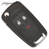 jingyuqin 10pcs/lot Folding 3 Buttons Remote Car Key Case Shell for Chevrolet Cruze Spark 2013+ Flip Remote Key Fob Replacement