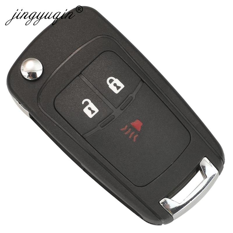 jingyuqin 10pcs/lot Folding 3 Buttons Remote Car Key Case Shell for Chevrolet Cruze Spark 2013+ Flip Remote Key Fob Replacement