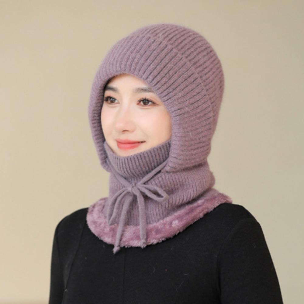 Windproof Knitted Balaclava Hat Ear Protection Pullover Hats Fashion Hooded Cap  All-match