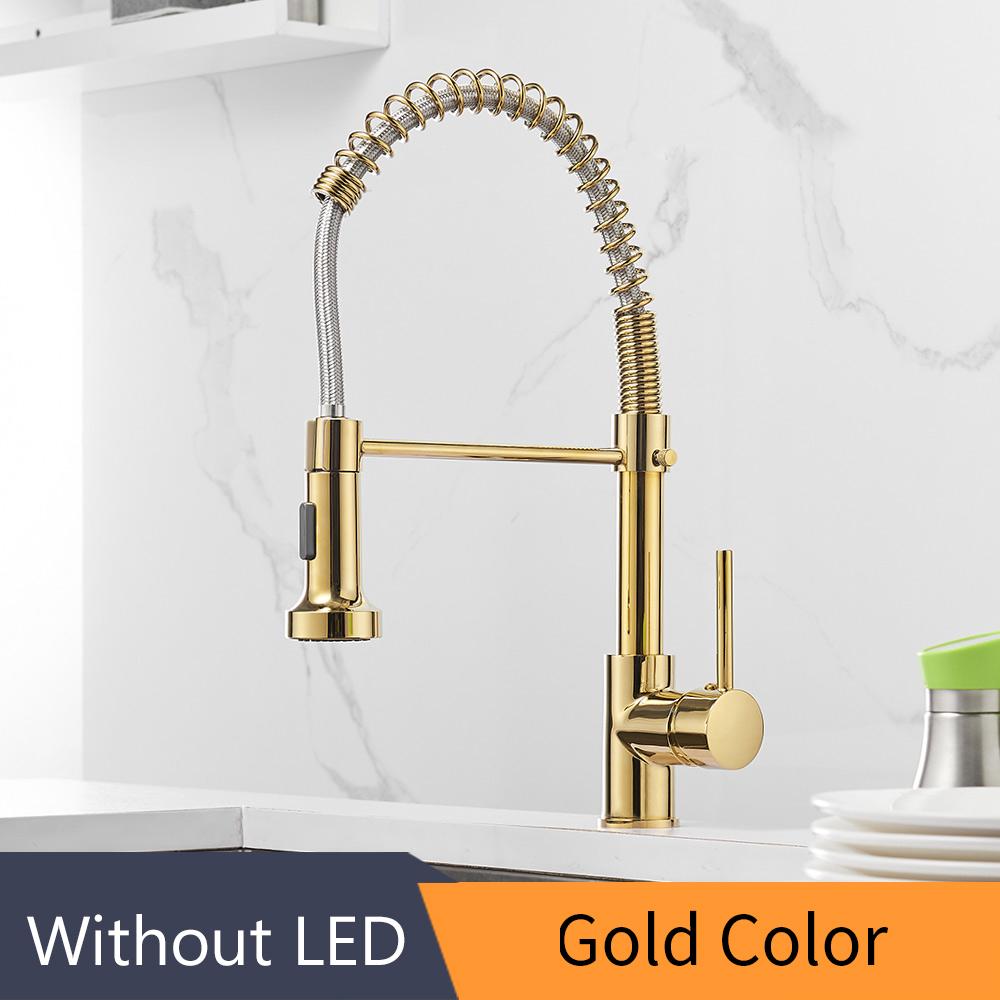 Смесители для кухни, черные латунные смесители для кухонной мойки, однорычажные, с пружинным изливом, кран для горячей и холодной воды 9009