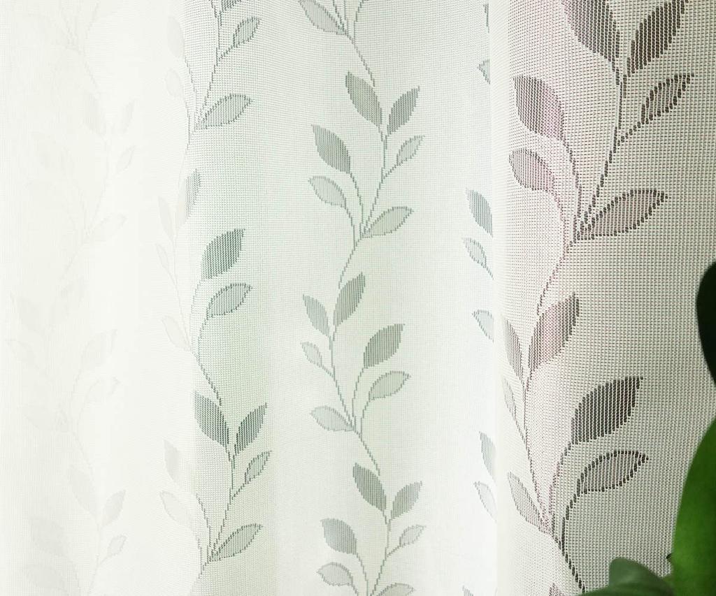 Carten Shop Outlet огнестойкая зеркальная кружевная занавеска с узором в виде листьев, натуральный белый цвет, огнестойкая защита от ультрафиолета, дневная видимость, ширина 150 см