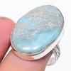 Natural Larimar Gemstone Handmade 925 Sterling Silver Jewelry Ring Size 9.5 f4D12
