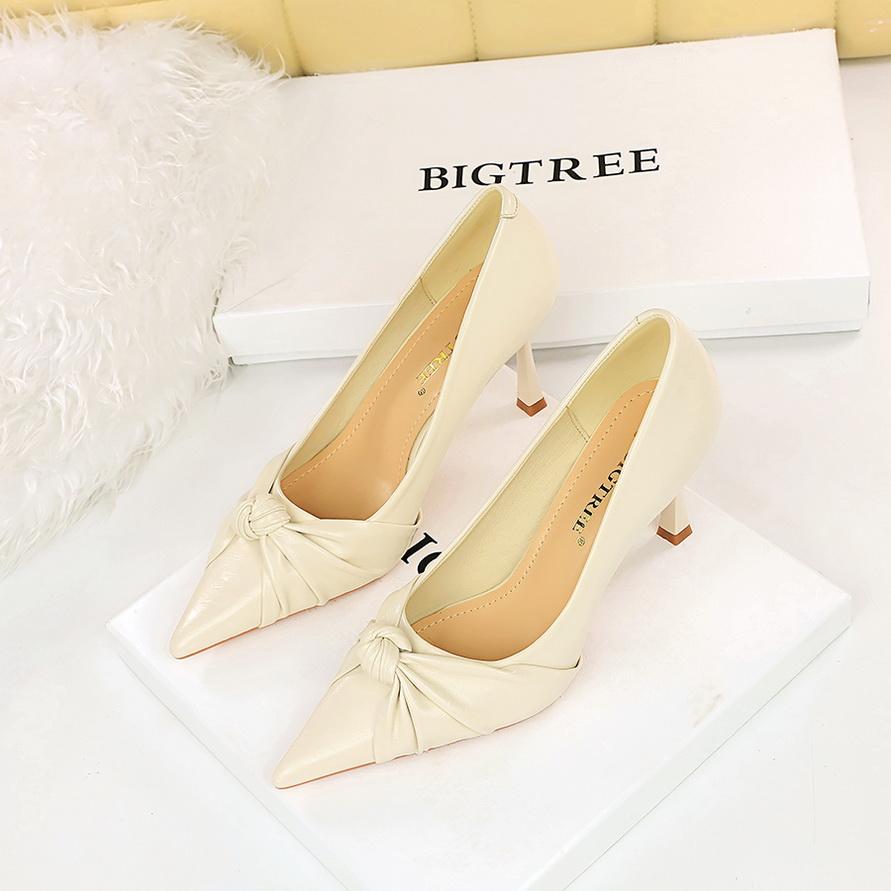 Сексуальные туфли для ночного клуба на тонком каблуке, очень высокие каблуки, женские туфли на высоком каблуке с острым носком и бантом