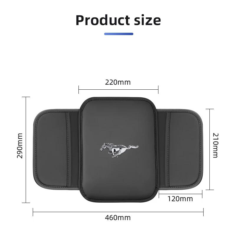 Car Sticker Hot For Ford New Car Armrest Mat Center Console Leather Protection Cushion For Ford mustang Shelby GT GT500 GT350 Co