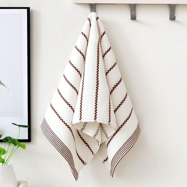 WTEMPO Аксессуары для ванной комнаты, полосатый узор, 3 шт., полотенца, мягкое хлопковое полотенце для мытья лица, водопоглощающие бытовые полотенца