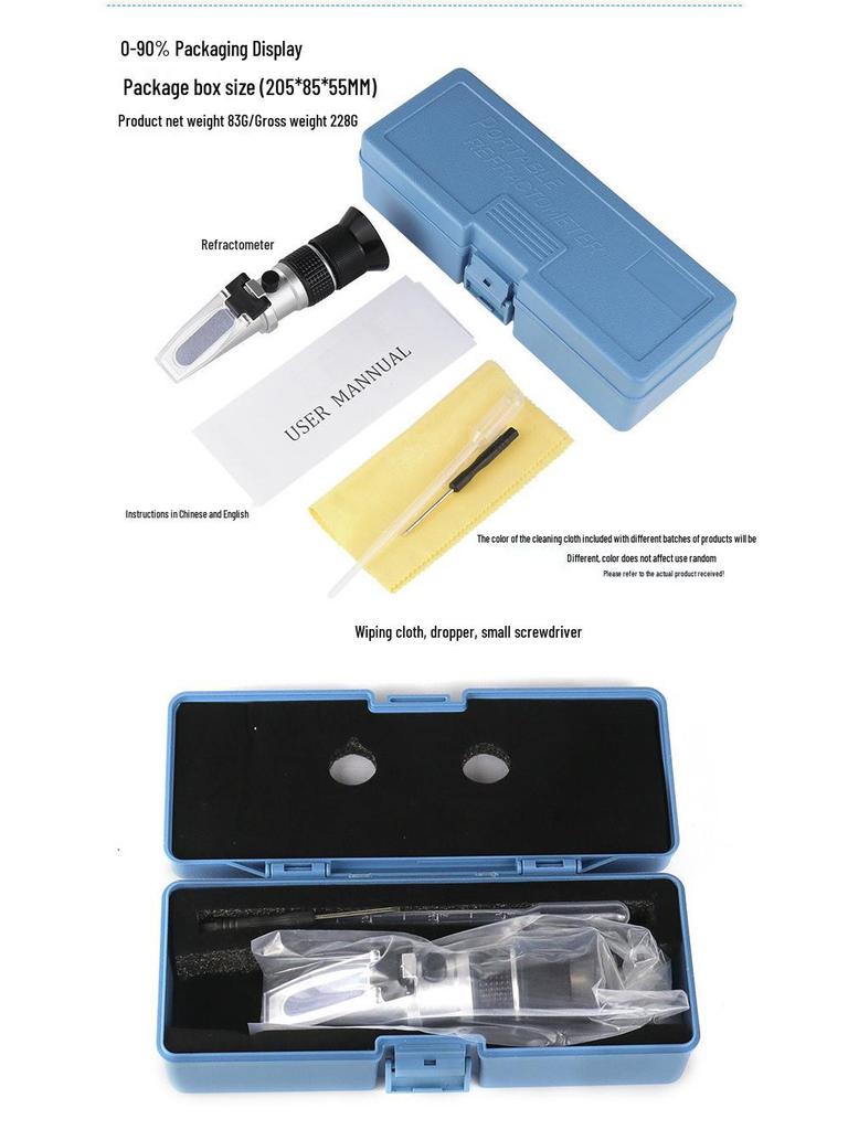 Portable 0-32/90 Brix Optical Refractometer for Food & Beverage Sugar Detection