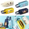 The New Large-capacity Double Zipper Double-layer Cartoon Stationery Pencil Bag Oxford Cloth