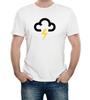 Мужская футболка с символом погоды «Удар молнии», Шторм, Крутая, Классическая, ТВ, Облако