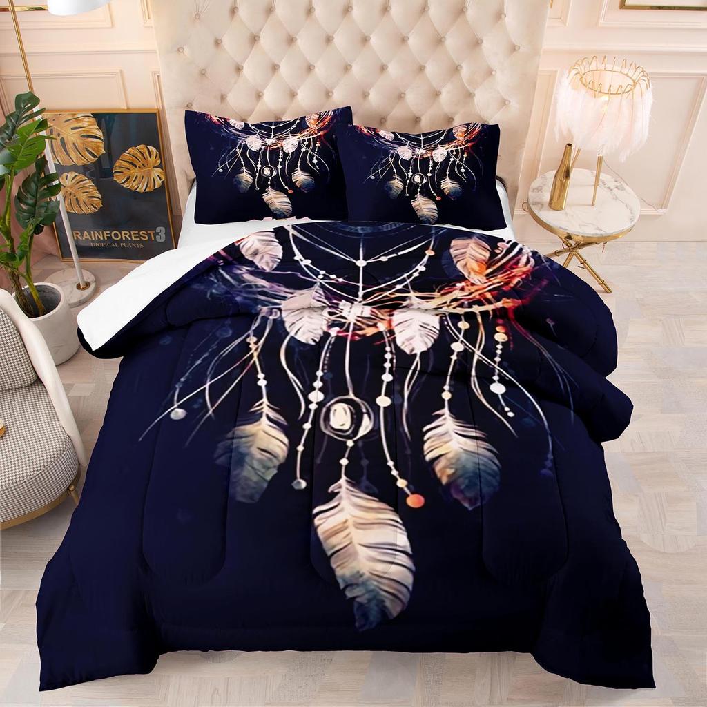 Комплект постельного белья Ловец снов Роскошное мягкое постельное белье для детей и взрослых 3D-печать Домашний декор Односпальный Двуспальный Полуторный Богема Комплект пододеяльника
