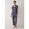 Concept Floral Shirt Trousers Navy Blue Pajama Set