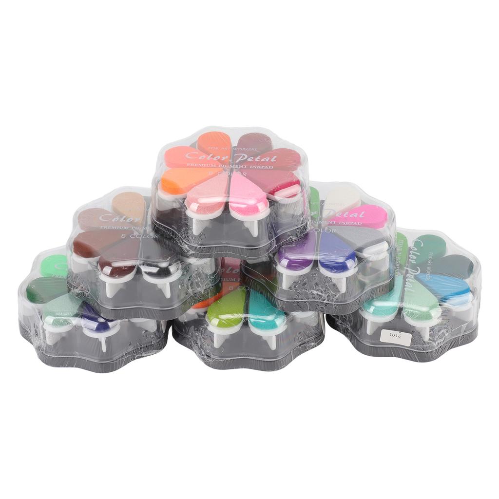 6 шт. моющаяся штемпельная подушечка в форме лепестка 48 металлических цветов DIY резиновая штемпельная подушечка для собак детский отпечаток ноги