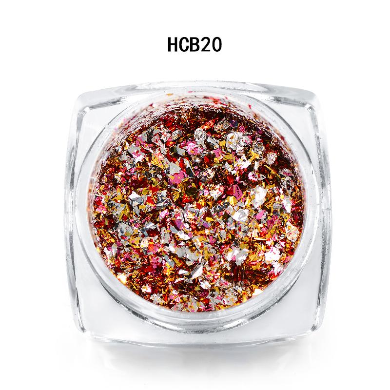 Mtssii Colorful Shining Nail Art Glitter Aluminum Foils Flake Sticker Decals DIY Decoration Manicure