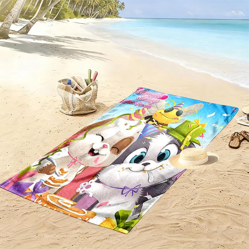 Schnuffel Print Beach Towel, Large Soft Quick Dry Towel for Beach Camping Swimming