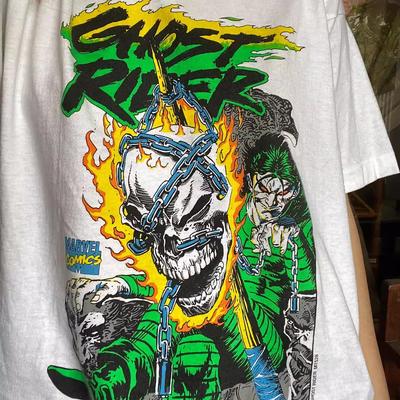 Малые хорошие вещи! Любители ветра Цяньси! Футболка с коротким рукавом Ghost Rider Flame Skull Свободная футболка с коротким рукавом