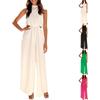 Women's Summer Vacation Fashion Solid Color Jumpsuit Wide-leg Pants