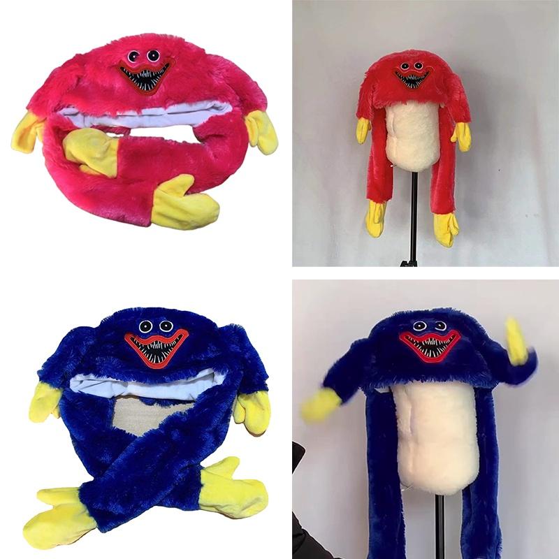 Шапка Poppy Huggy Playtime Wuggy с двигающимися ушами, прыгающая, забавная, плюшевая шапка Wuggys для ребенка