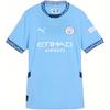 Puma Женская футболка Манчестер Сити 24/25 Серия с принтом логотипа Облегающая с коротким рукавом Футбольная футболка Женские топы Светло-голубой 775077-01