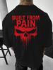 American Dark Style Crewneck Tshirt With Summer Unisexs Skull Pattern Suitable For Outdoor Activities Breathable Short Sleeve