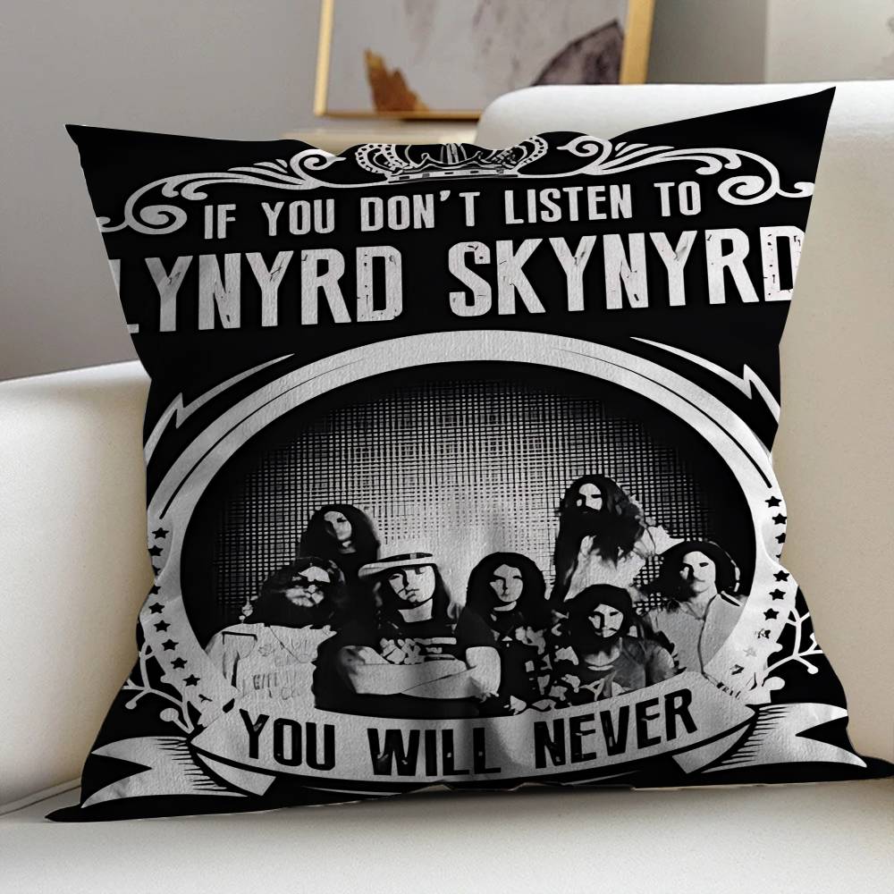 Южно-рок-певец Lynyrd Skynyrd-Группа Наволочки Декоративные для дивана Домашние Двусторонние Печать Короткий Плюш Милый Наволочка