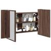 VidaXL LED Bathroom Mirror Cabinet, Cupboard with 2 Shelves, Storage Unit, Toilet Organizer, Modern, 834953