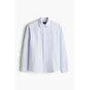 H M Poplin sHirt Regular Fit ligHt Blue Striped