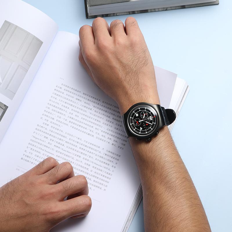 Swatch Irony Series Quartz Movement Cool Black And Red Watch Men Watches YOB404