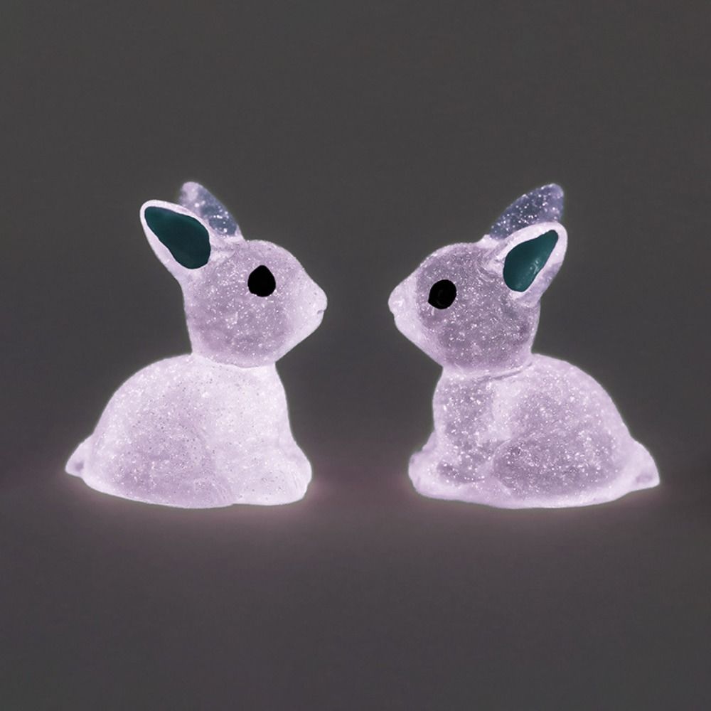 Gardening Luminous Bunnies Cute Miniature Figurines Microlandscape Mini Rabbit Ornaments