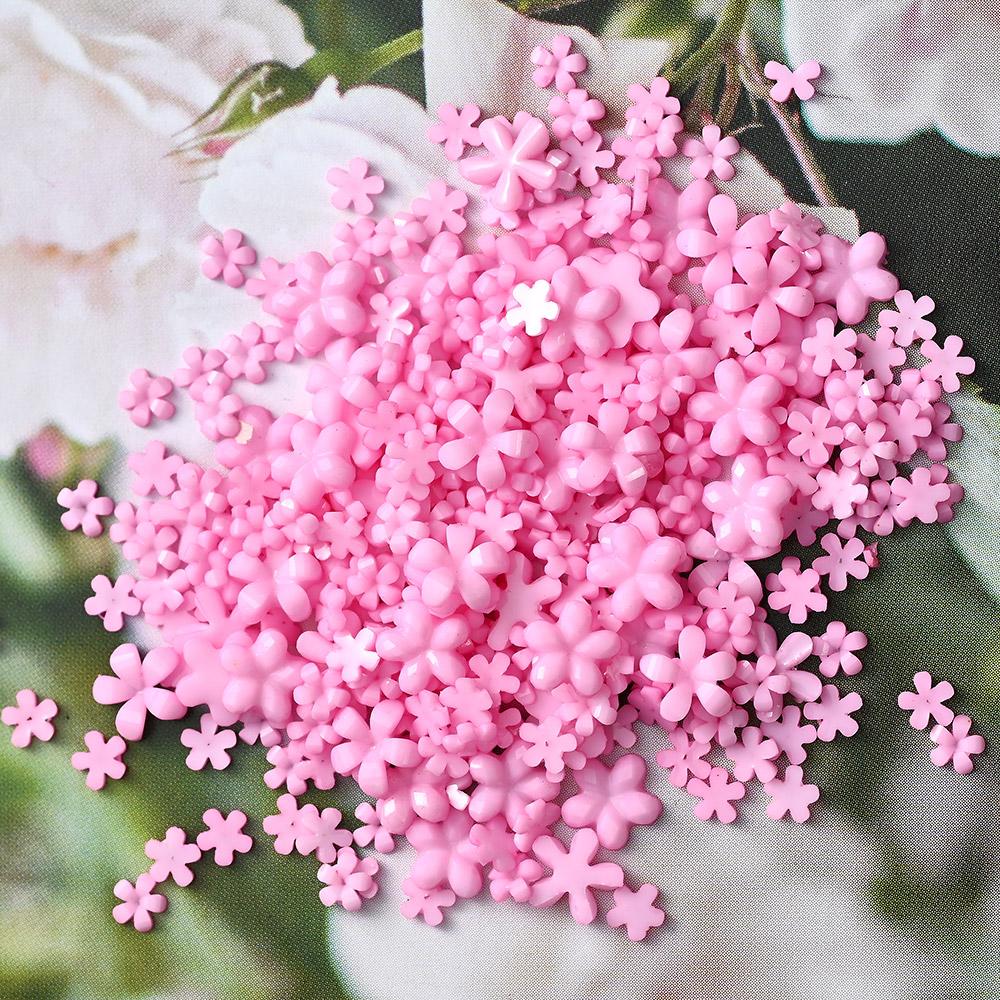 100 шт./пакет 3D акриловые цветы для ногтей подвески смешанного размера цвета украшения для ногтей стразы цветочки ювелирные изделия DIY аксессуары для ногтей