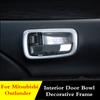 Car Interior Door Bowl Decorative Frame Cover Handle Trim Sticker For Mitsubishi Outlander PHEV 2018 2017 2016 2015