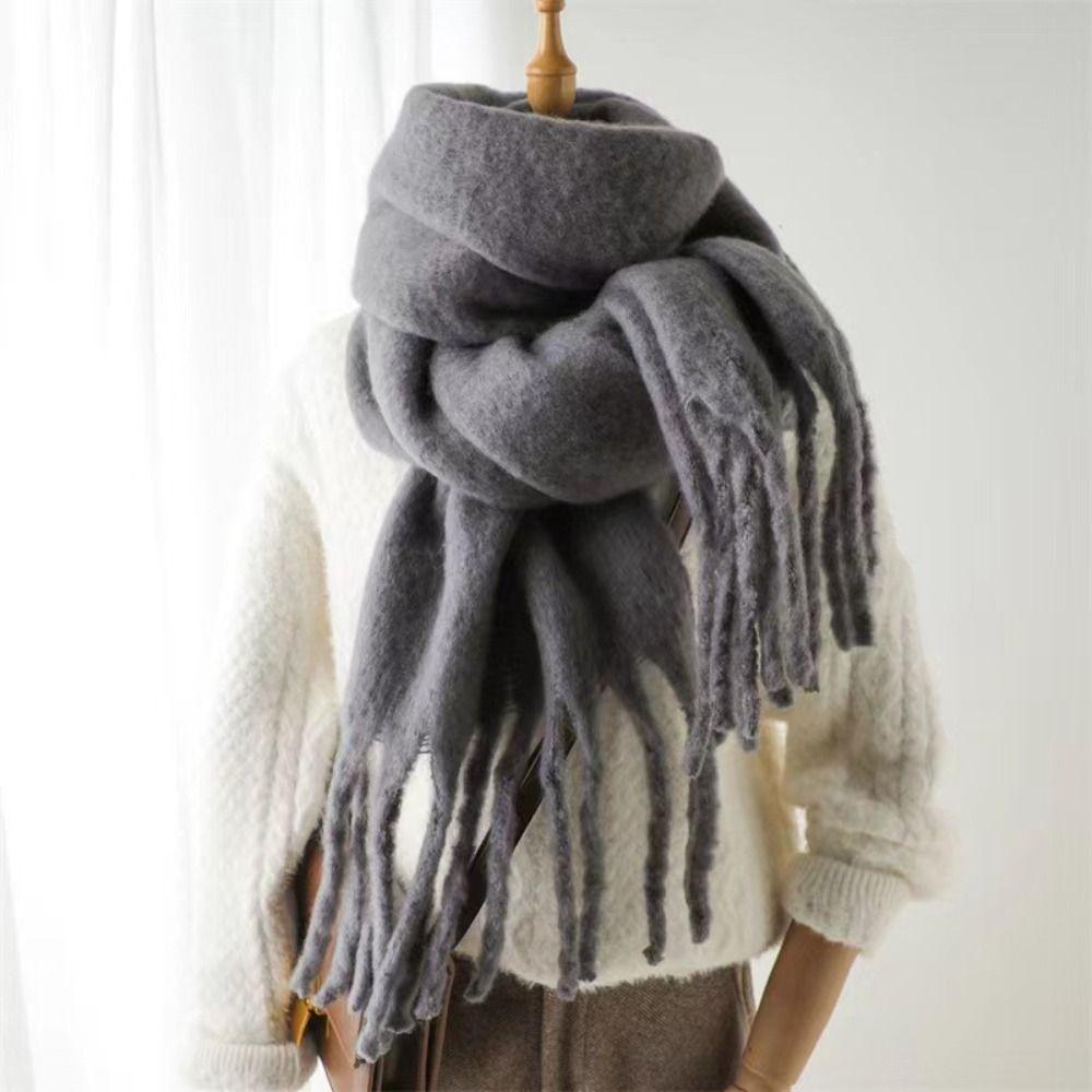 Soft Long Tassel Scarves Warm Fringed Shawls Wrap Winter Cashmere Scarf  Girls
