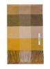 Amber Yellow Cashmere Stole with Check Thick Brand [cumaco] 02. 100% Pattern, Unisex, Large, Scarf, Name, Gift, Yellow, C-B0012B-1034