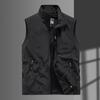 Жилет Four Seasons для мужчин среднего и пожилого возраста, тонкий жилет без рукавов с воротником-стойкой, многокарманный, быстросохнущий, жилет большого размера
