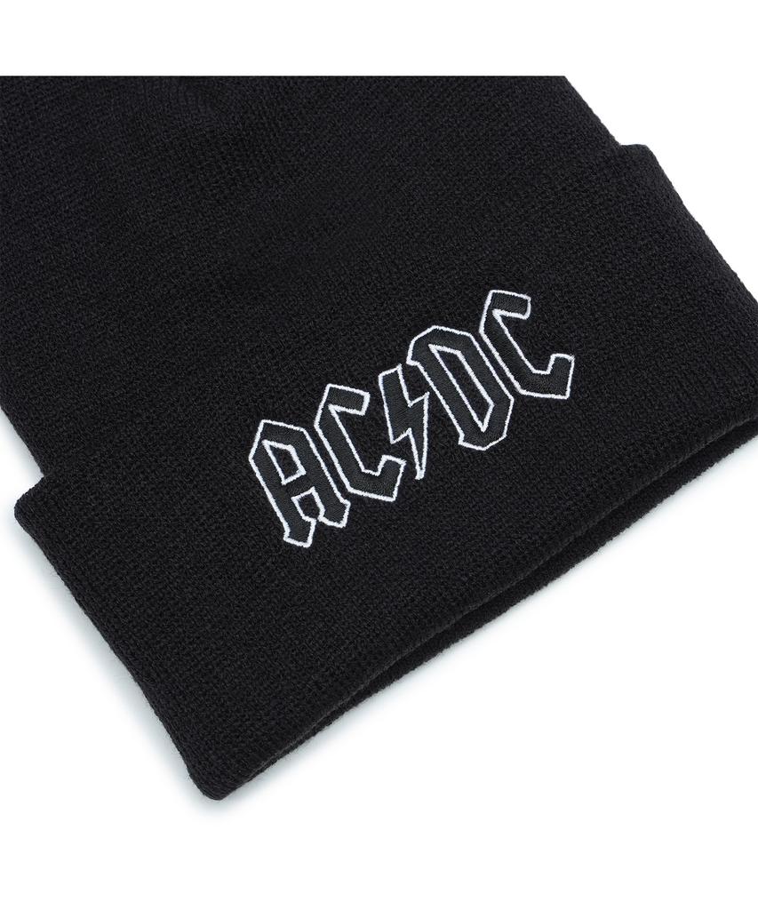 Амеликанидюль Вязаная шапка-бини с отворотом Acdc
