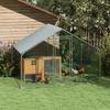 Chicken Run for 5-8 Chickens, Roof Tarp, Lockable Door, Steel Frame, 5.1 m², 3 x 1.7 x 1.9 m